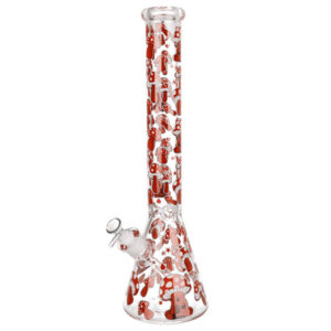 10" GLOW IN THE DARK MUSHROOM PAINTED BEAKER RED